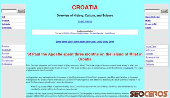 croatianhistory.net desktop förhandsvisning