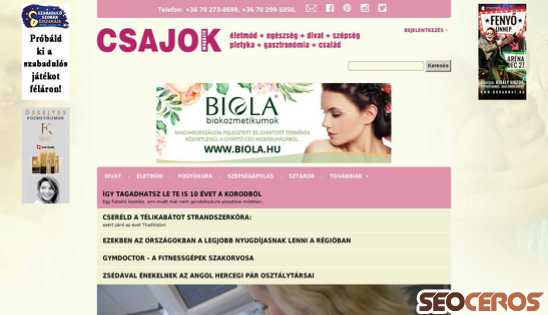 csajokmagazin.hu desktop náhľad obrázku