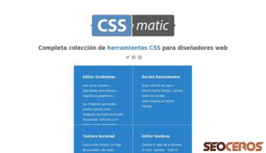cssmatic.com desktop förhandsvisning