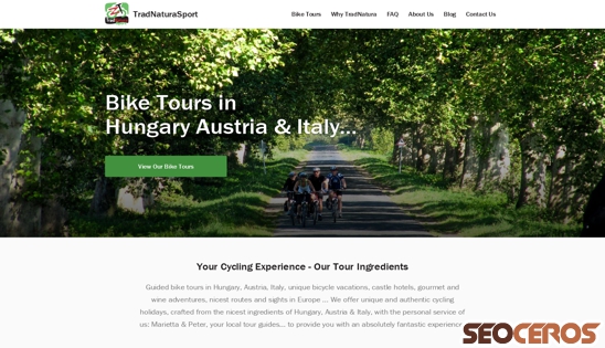cycling-tours-in-hungary.com desktop förhandsvisning