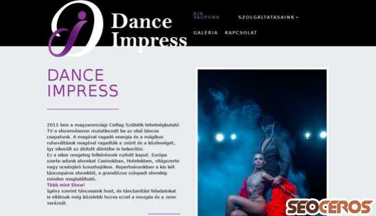 danceimpress.hu desktop förhandsvisning