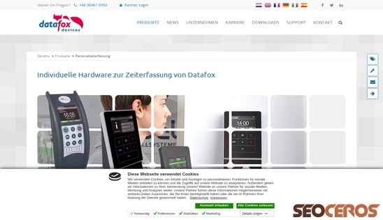 datafox.de/personalzeiterfassung.de.html desktop obraz podglądowy