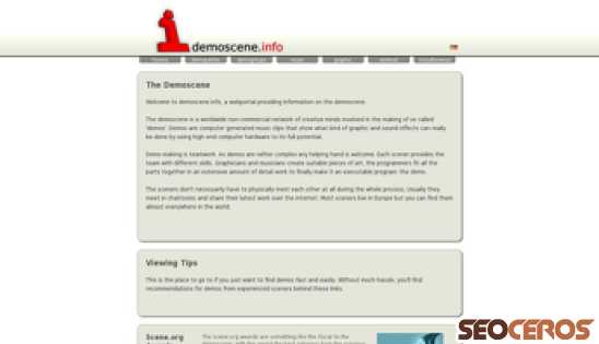 demoscene.info desktop előnézeti kép