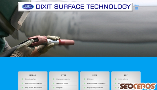 dixitsurfacetechnology.com desktop előnézeti kép