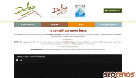 dufoix.fr desktop förhandsvisning