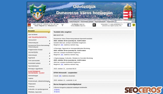 dunavecse.hu desktop előnézeti kép