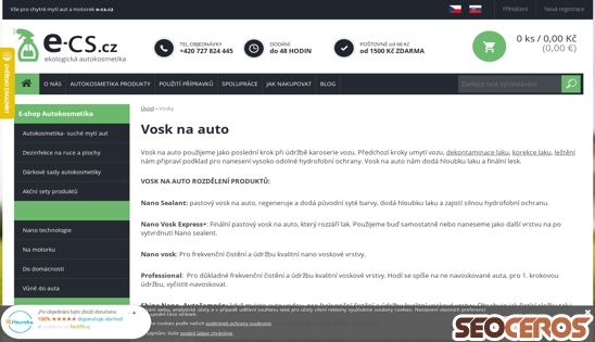 e-cs.cz/vosk-na-auto desktop preview