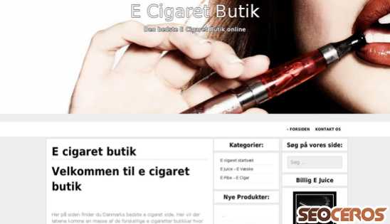 ecigaretbutik.dk desktop náhľad obrázku