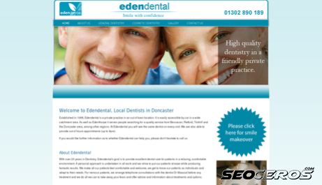 edendentalcare.co.uk desktop vista previa