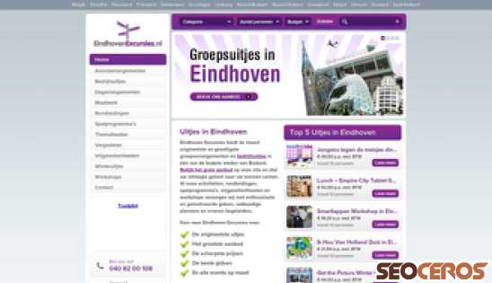 eindhovenexcursies.nl desktop förhandsvisning