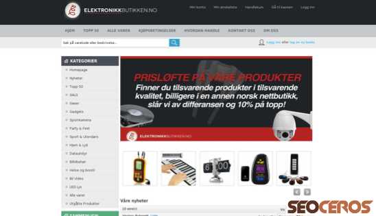 elektronikkbutikken.no desktop előnézeti kép