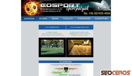 eosport.hu desktop vista previa