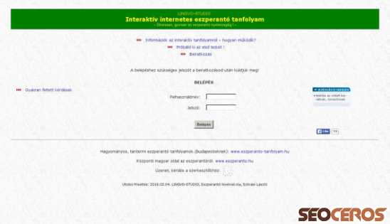 eszperanto-online.hu desktop förhandsvisning