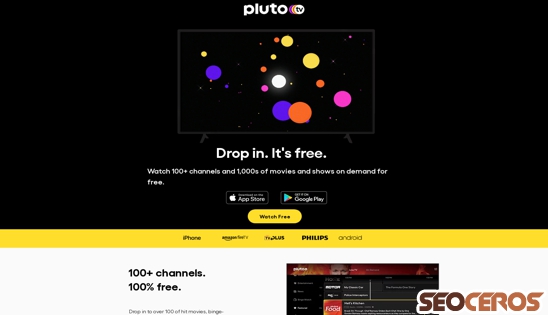 pluto.tv desktop náhľad obrázku