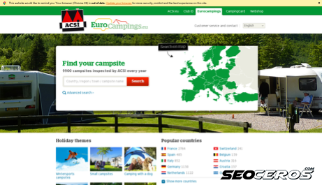eurocampings.hu desktop náhľad obrázku