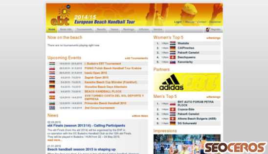 eurohandball-beachtour.com desktop előnézeti kép