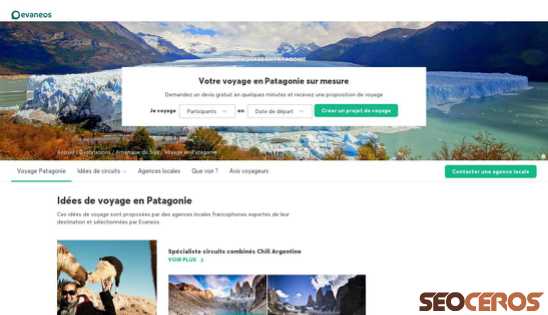evaneos.fr/patagonie desktop obraz podglądowy