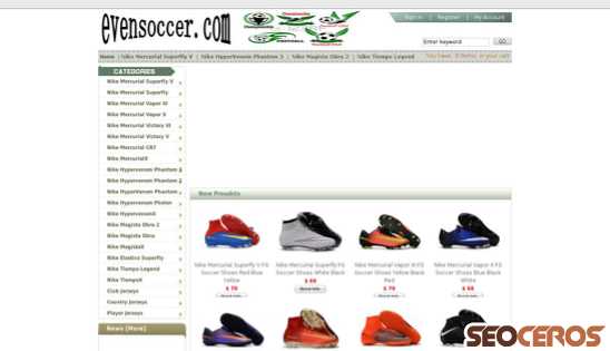 evensoccer.com desktop náhľad obrázku