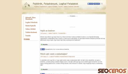 fejtoro.info desktop előnézeti kép