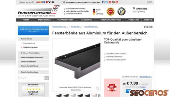 fensterversand.com/aluminium-fensterbank.php desktop previzualizare