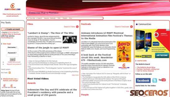 filmfestivals.com desktop előnézeti kép