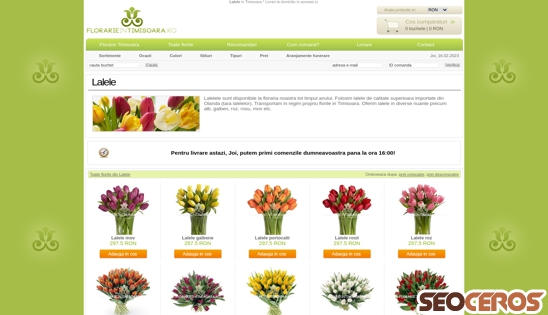 florarieintimisoara.ro/lalele.htm desktop obraz podglądowy