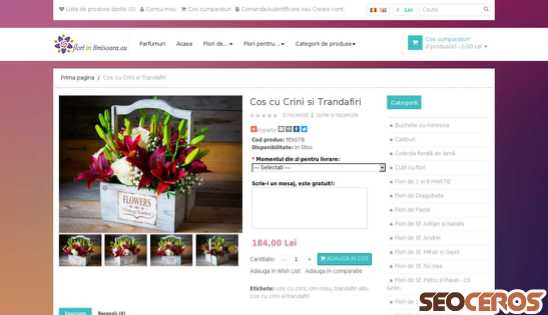 floriintimisoara.eu/cos-crini-si-trandafiri desktop náhled obrázku