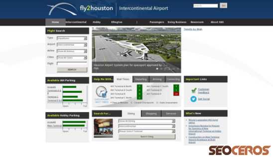fly2houston.com desktop náhľad obrázku