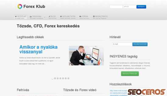 forexklub.hu desktop náhled obrázku