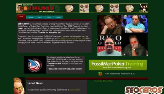 fossilmanpoker.com desktop előnézeti kép