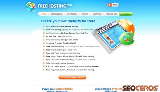freehosting.com desktop 미리보기