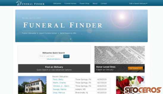funeralfinder.com desktop förhandsvisning