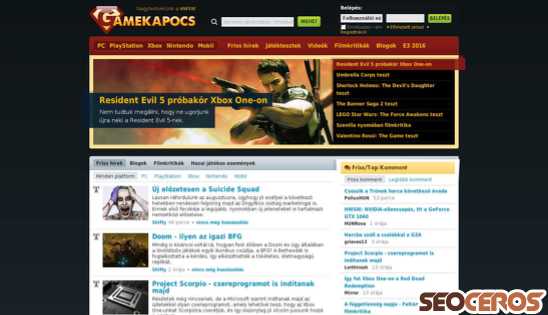 gamekapocs.hu desktop előnézeti kép