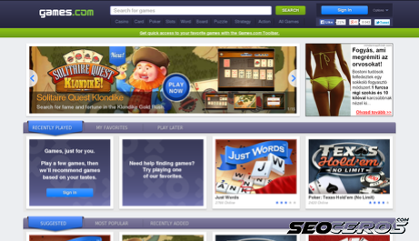 games.com desktop előnézeti kép