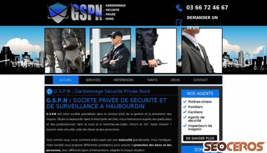 gardiennage-securite-nord.fr desktop obraz podglądowy