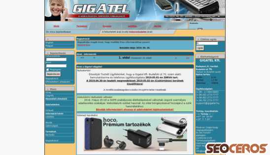 gigatel.hu desktop Vorschau