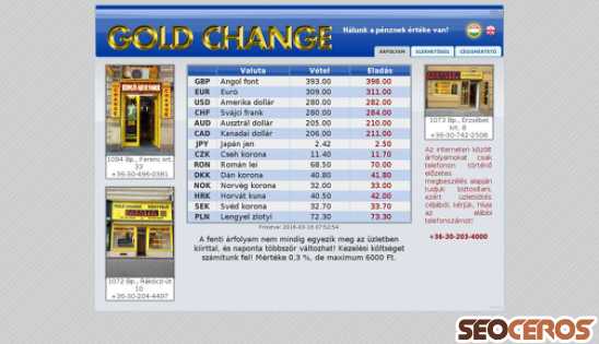 goldchange.hu desktop Vista previa