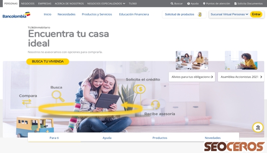 bancolombia.com desktop previzualizare