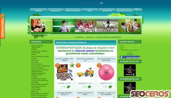 gyereksportszer.hu desktop előnézeti kép