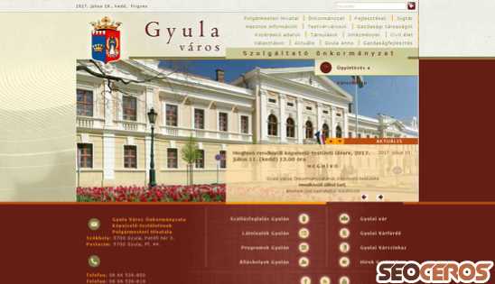 gyula.hu desktop előnézeti kép