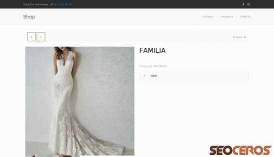 haljine-za-svadbe.rs/product/familia desktop obraz podglądowy