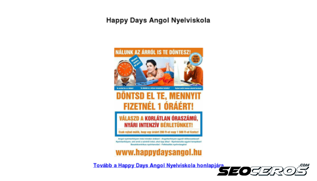 happydaysangol.hu desktop prikaz slike