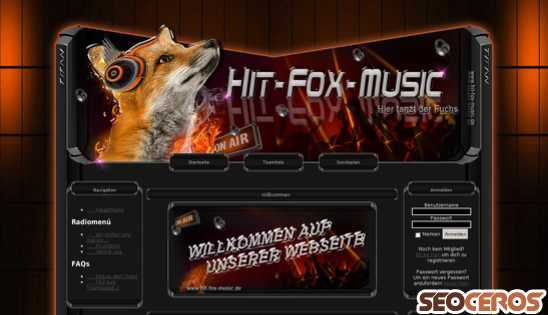 hit-fox-music.de desktop előnézeti kép