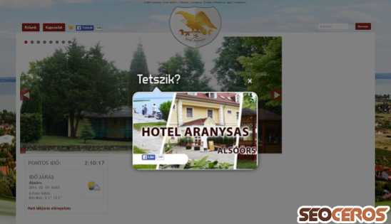 hotelaranysas.hu desktop náhled obrázku
