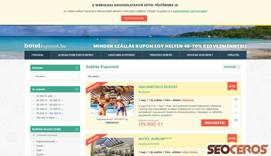 hotelkuponok.hu desktop náhľad obrázku