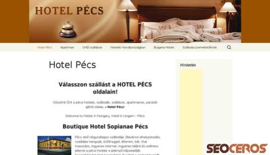 hotelpecs.hu desktop náhľad obrázku