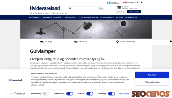 hvidevareland.dk/gulvlamper desktop obraz podglądowy