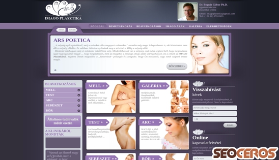 imagoplasztika.hu desktop náhled obrázku