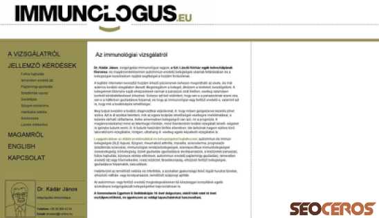 immunologus.eu desktop előnézeti kép