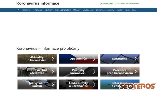 info-koronavirus.cz desktop förhandsvisning